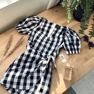 🌟 NIGHTWALKER Gingham Wrap Mini Dress